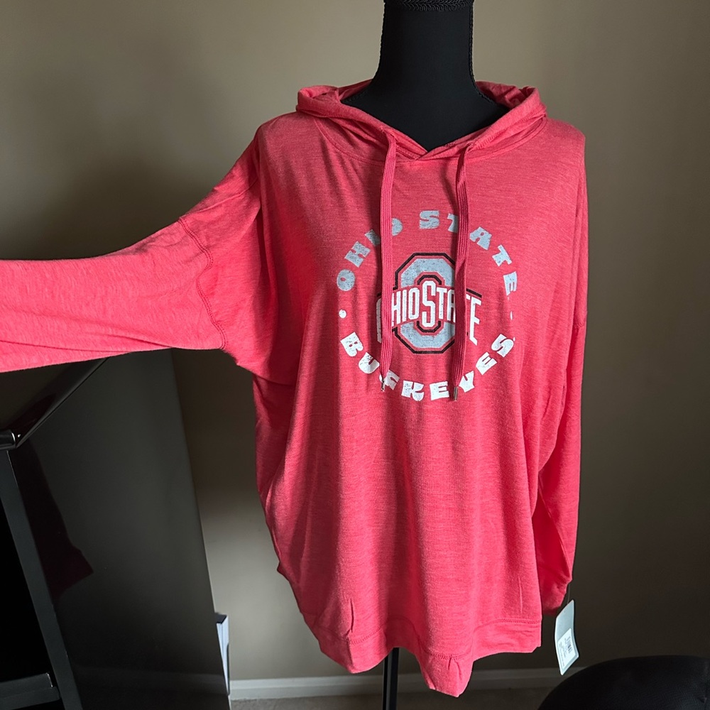 NWT Women’s Ohio State Pro Edge Red Athletic Thin Soft Hoodie